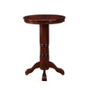 Ava 42 Inch Wood Pub Bar Table Sunburst Design Carved Pedestal Dark Brown By Casagear Home BM274276