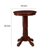 Ava 42 Inch Wood Pub Bar Table Sunburst Design Carved Pedestal Dark Brown By Casagear Home BM274276