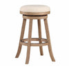 Liam 29 Inch Wood Barstool Swivel Seat High Density Foam Cushion Ivory By Casagear Home BM274278