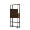 Axa 68 Inch Bamboo Shelf Bookcase with Cabinet Right Facing Dark Brown By Casagear Home BM274297