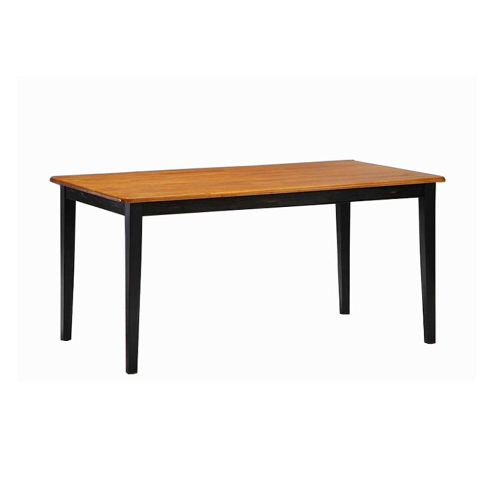 Nova 60 Inch Rectangular Dining Table, Tapered Legs, Rich Oak Brown and Black By Casagear Home