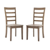 Moe 18 Inch Wood Dining Chair Ladder Back Set of 2 Brushed Brown By Casagear Home BM274319