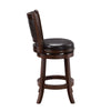 Pal 24 Inch Swivel Counter Stool Solid Wood Faux Leather Espresso Brown By Casagear Home BM274331