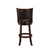 Pal 29 Inch Swivel Bar Stool Solid Wood Rich Faux Leather Espresso Brown By Casagear Home BM274332