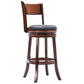 Pal 29 Inch Swivel Bar Stool Solid Wood Rich Bonded Leather Brown By Casagear Home BM274338