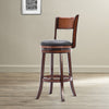 Pal 29 Inch Swivel Bar Stool Solid Wood Rich Bonded Leather Brown By Casagear Home BM274338