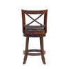 Gia 24 Inch Swivel Counter Stool Solid Wood Rich Faux Leather Brown By Casagear Home BM274339