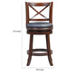 Gia 24 Inch Swivel Counter Stool Solid Wood Rich Faux Leather Brown By Casagear Home BM274339