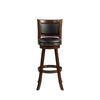 Pio 34 Inch Extra Tall Swivel Bar Stool Wood Faux Leather Espresso Brown By Casagear Home BM274342