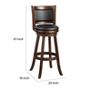 Pio 34 Inch Extra Tall Swivel Bar Stool Wood Faux Leather Espresso Brown By Casagear Home BM274342