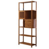 Axa 68 Inch Bamboo Left Facing Open Bookcase 2 Cubbies Shelves Brown By Casagear Home BM274346