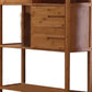 Axa 68 Inch Bamboo Right Facing Open Bookcase 2 Cubbies Shelves Brown By Casagear Home BM274347