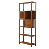 Axa 68 Inch Bamboo Right Facing Open Bookcase 2 Cubbies Shelves Brown By Casagear Home BM274347