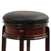 Sabi 24 inch Swivel Counter Stool Solid Wood Faux Leather Brown Black By Casagear Home BM274355