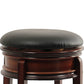 Sabi 29 inch Swivel Counter Stool Solid Wood Faux Leather Brown Black By Casagear Home BM274356