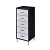 San 45 Inch 5 Drawer Jewelry Storage Chest Gold Legs Black and Silver By Casagear Home BM274615