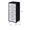 San 45 Inch 5 Drawer Jewelry Storage Chest Gold Legs Black and Silver By Casagear Home BM274615