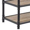 Vida 41 Inch Industrial Shoe Rack Bench Seat Wood Shelves Black Brown By Casagear Home BM274647