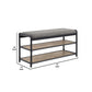 Vida 41 Inch Industrial Shoe Rack Bench Seat Wood Shelves Black Brown By Casagear Home BM274647