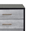 San 19 Inch Glamorous Style Nightstand 3 Drawers Black Silver Gold By Casagear Home BM274661