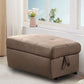 40 Inch Storage Fabric Ottoman Block Feet Taupe Brown By Casagear Home BM275506