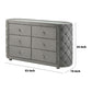 Jill 63 Inch Upholstered Dresser Tufted Velvet 2 Drawers Grey By Casagear Home BM275532