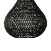 Boney 18 Inch Pendant Light Woven Rope Rounded Shape Iron Black By Casagear Home BM275598