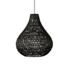 Boney 18 Inch Pendant Light Woven Rope Rounded Shape Iron Black By Casagear Home BM275598