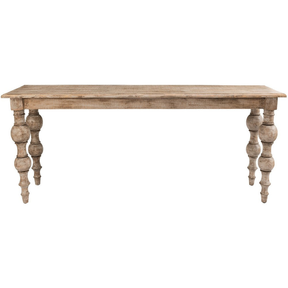 Ray 72 Inch Reclaimed Pine Wood Console Sideboard Table Turned Legs Beige By Casagear Home BM275620