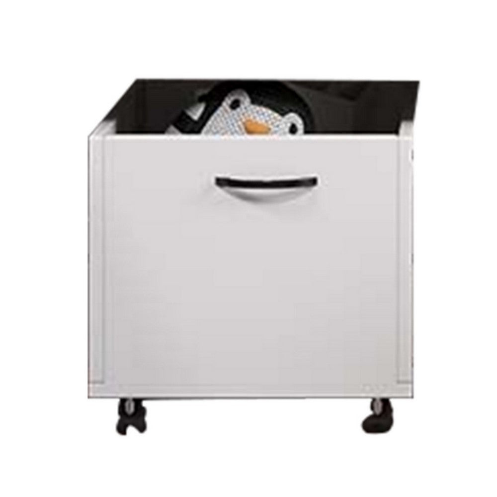 20 Inch Multipurpose Storage Box with Caster Wheels Set of 2 White By Casagear Home BM275734