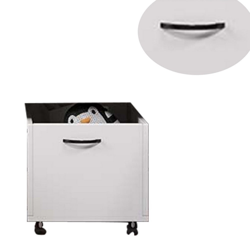 20 Inch Multipurpose Storage Box with Caster Wheels Set of 2 White By Casagear Home BM275734