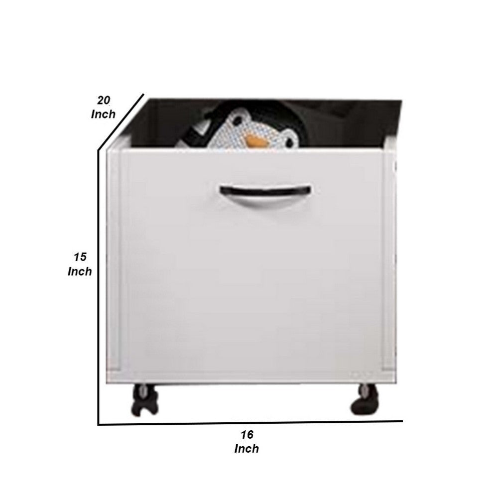 20 Inch Multipurpose Storage Box with Caster Wheels Set of 2 White By Casagear Home BM275734