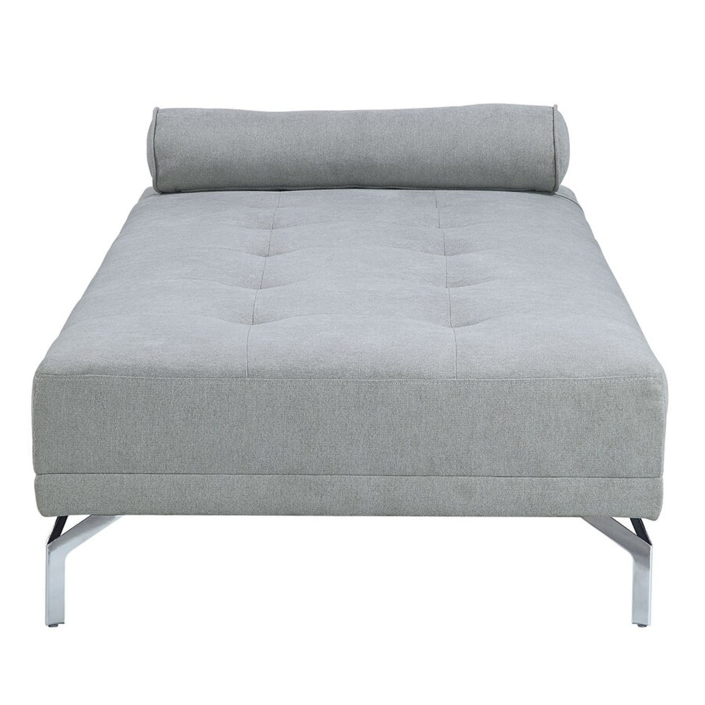 74 Inch Fabric Sofa Daybed Tufted 1 Bolster Pillow Gray By Casagear Home BM276216