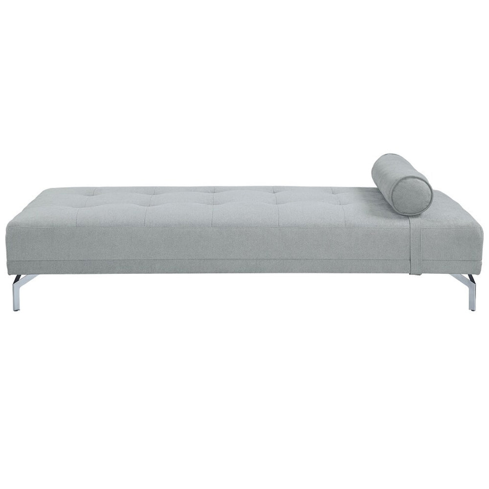 74 Inch Fabric Sofa Daybed Tufted 1 Bolster Pillow Gray By Casagear Home BM276216