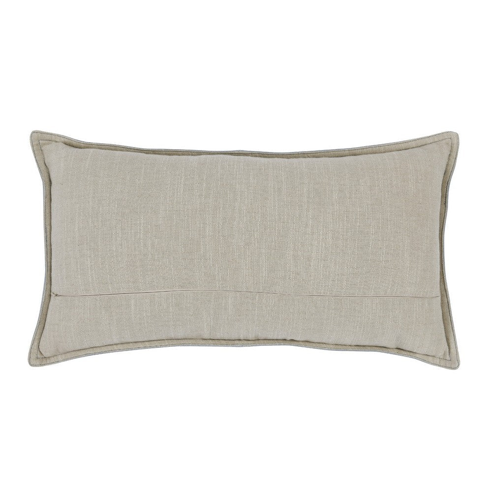 Norm 26 Inch Leather Decorative Lumbar Throw Pillow Stitched Soft Gray By Casagear Home BM276960