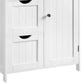 Deavan 32 Inch Wood Multipurpose Storage Cabinet 3 Drawers 1 Door White BM277128