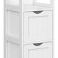 Deavan 35 Inch Multipurpose Bathroom Linen Organizer 2 Drawers White BM277129