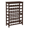 Naomi 39 Inch 7 Tier Wine Rack Bamboo Frame 42 Bottles Espresso Brown By Casagear Home BM277145