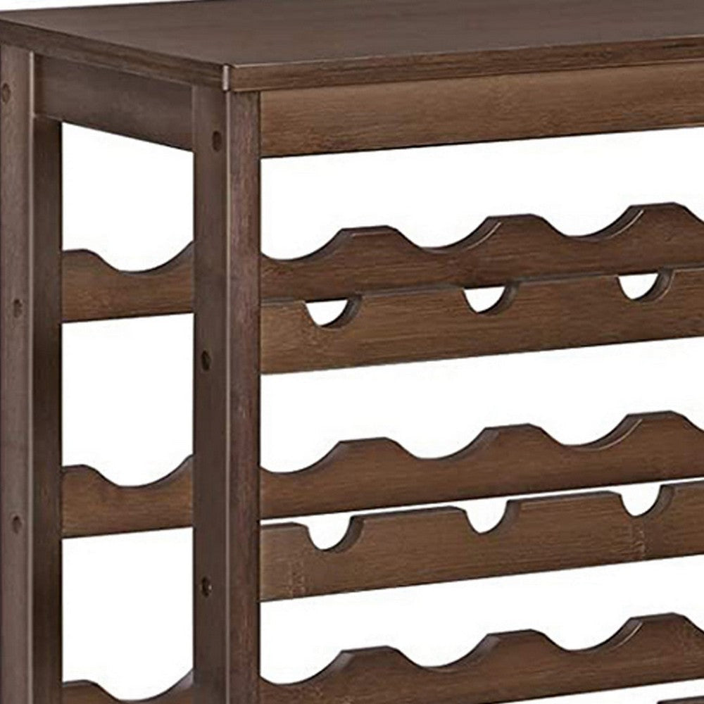 Naomi 39 Inch 7 Tier Wine Rack Bamboo Frame 42 Bottles Walnut Brown By Casagear Home BM277146