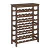 Naomi 39 Inch 7 Tier Wine Rack Bamboo Frame 42 Bottles Walnut Brown By Casagear Home BM277146