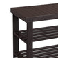 Roy 28 Inch Shoe Bench 2 Tier Storage Rack Bamboo Frame Espresso Brown By Casagear Home BM277150