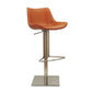 Cid 21-31 Inch Adjustable Counter Bar Stool Vegan Leather Swivel Orange By Casagear Home BM277307