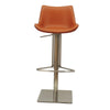 Cid 21-31 Inch Adjustable Counter Bar Stool Vegan Leather Swivel Orange By Casagear Home BM277307