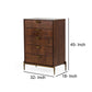 Cid 45 Inch Modern Tall Tuscany Dresser Chest 5 Drawers Brass Brown By Casagear Home BM277347