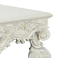 Ataa 50 Inch Square Coffee Table Ornate Floral Carvings Claw Feet White By Casagear Home BM279003