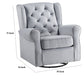 35 Inch Accent Swivel Chair Glider Tufted Back Gray By Casagear Home BM279090