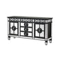 Luna 68 Inch Sideboard Buffet Console Cabinet, Mirrored, 6 Drawers, Black By Casagear Home