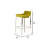 Cid 30 Inch Modern Bar Stool Low Back Metal Legs Green By Casagear Home BM279136