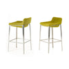 Cid 30 Inch Modern Bar Stool Low Back Metal Legs Green By Casagear Home BM279136