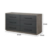 60 Inch Minimalistic 6 Drawer Wood Dresser Subtle Grain Details Gray By Casagear Home BM279139